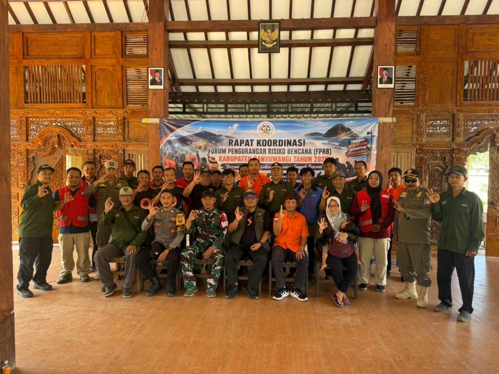 Memperkuat Sinergi Penanggulangan Bencana, Babinsa Koramil Pesanggaran Menghadiri Acara Rapat Koordinasi Forum Pengurangan Resiko Bencana (FPRB) Kabupaten Banyuwangi